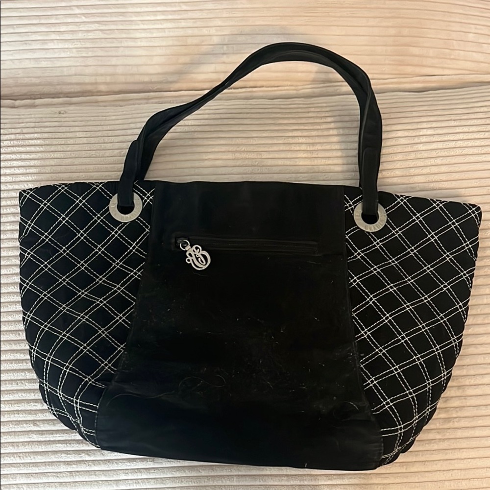 Vera Bradley Black Quilted Tote Bag with Elegant Design
